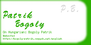 patrik bogoly business card